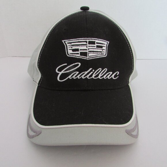 Cadillac Strapback Hat Black Grey White Adjustable - Picture 1 of 9